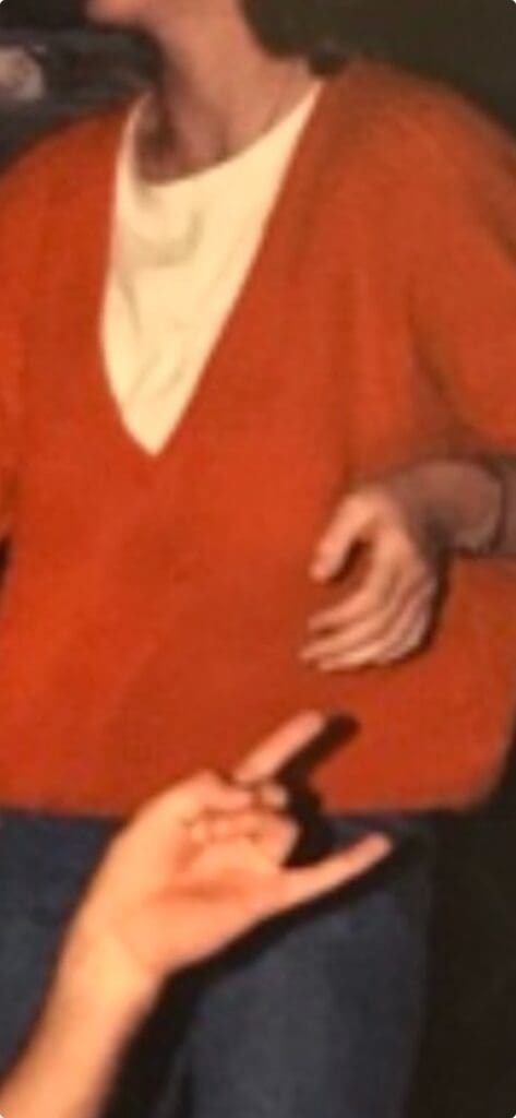 Actual 80s photo of Deep V-Neck in the wild