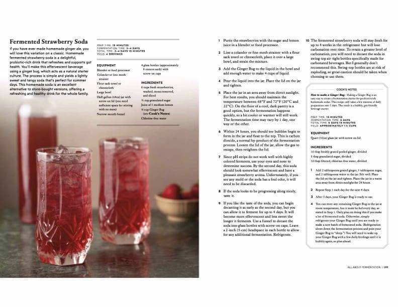 Strawberry soda image and recipe from cookbook pages