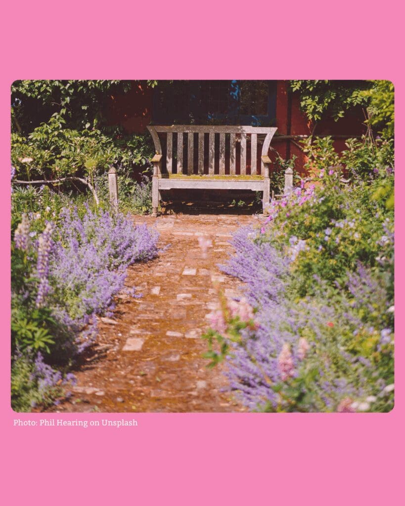 Informational graphic about the benefits of ground covers, showing vibrant green foliage in a landscaped garden.