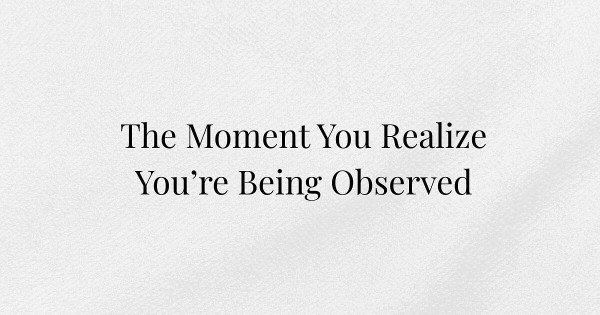 Blank background with the words "The Moment You Realize You're Being Observed"