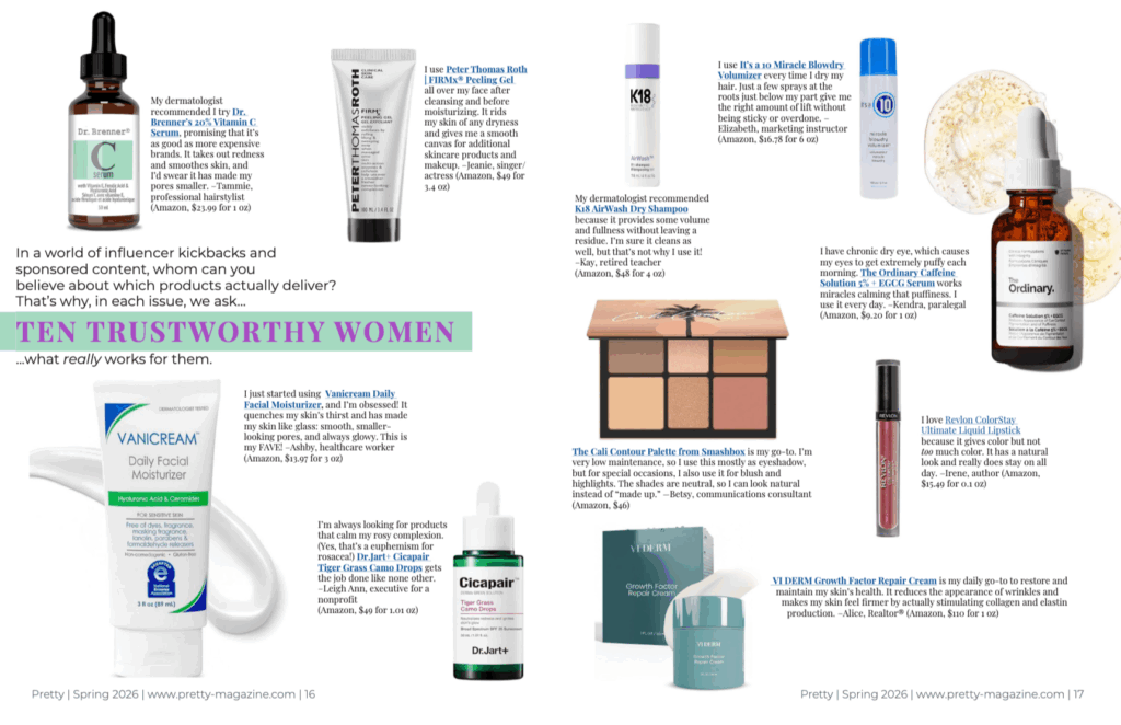Beauty products real women swear by featured in Pretty Magazine