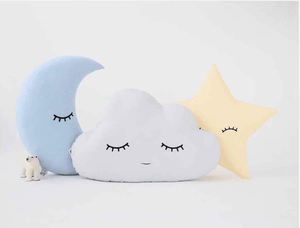 moon, cloud, and star pillows for baby's first Easter basket
