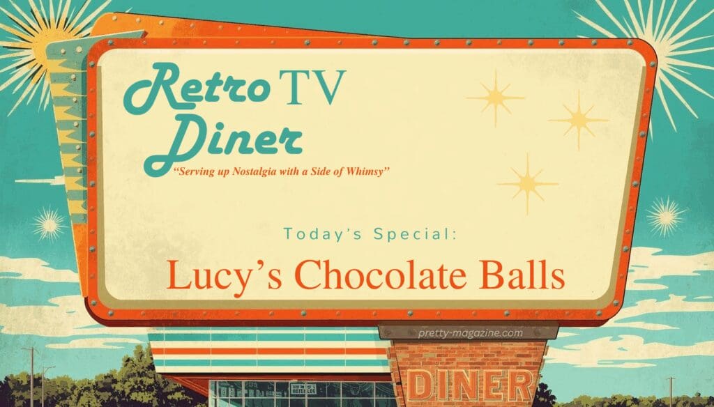 Retro TV Diner logo on midcentury modern atomic style sign drawing