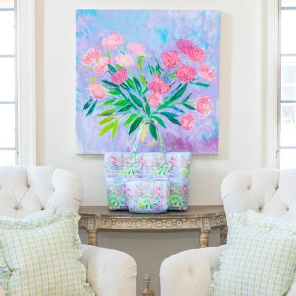 oil painting of peonies