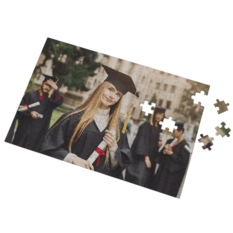 Jigsaw puzzle of graduation moment