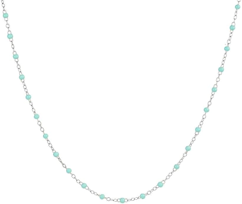 delicate silver and turquoise choker necklace similar to one of Farrah wore