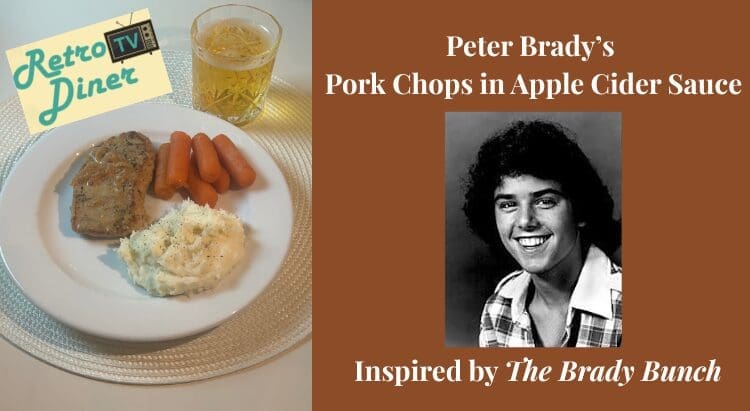 Retro TV Diner: Photo of Pork Chops in Apple Sauce with photo of Peter Brady