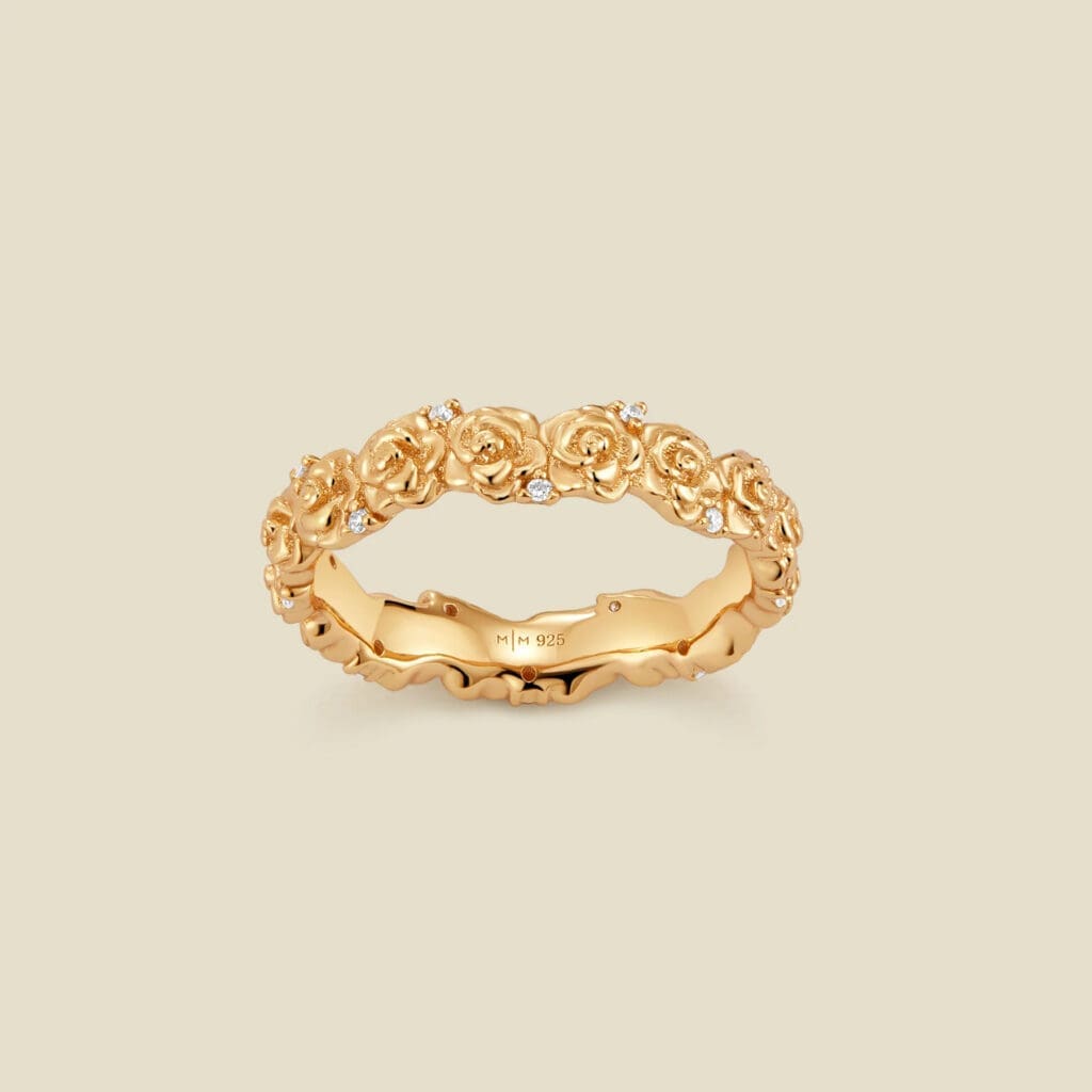 Cubic Zirconia birth flower ring (June)