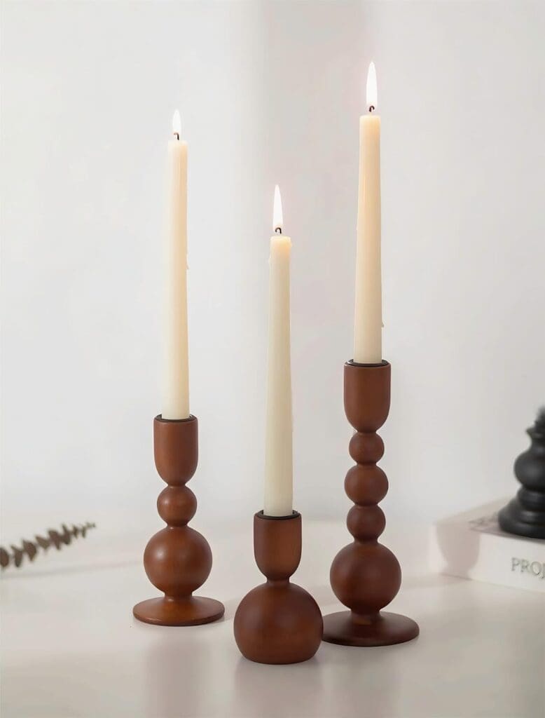 Wooden candleholders