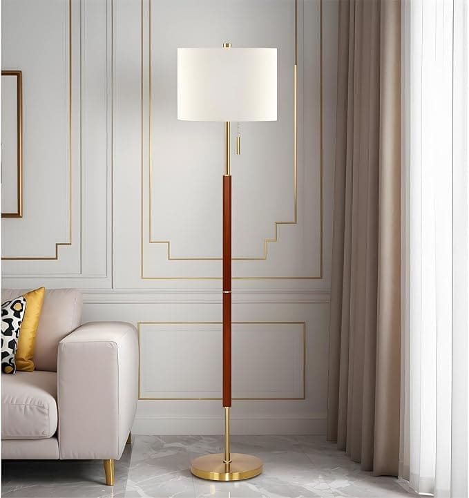 walnut floor lamp