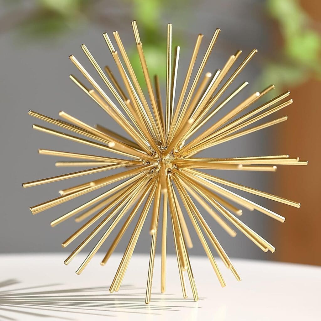 Gold starburst sculpture