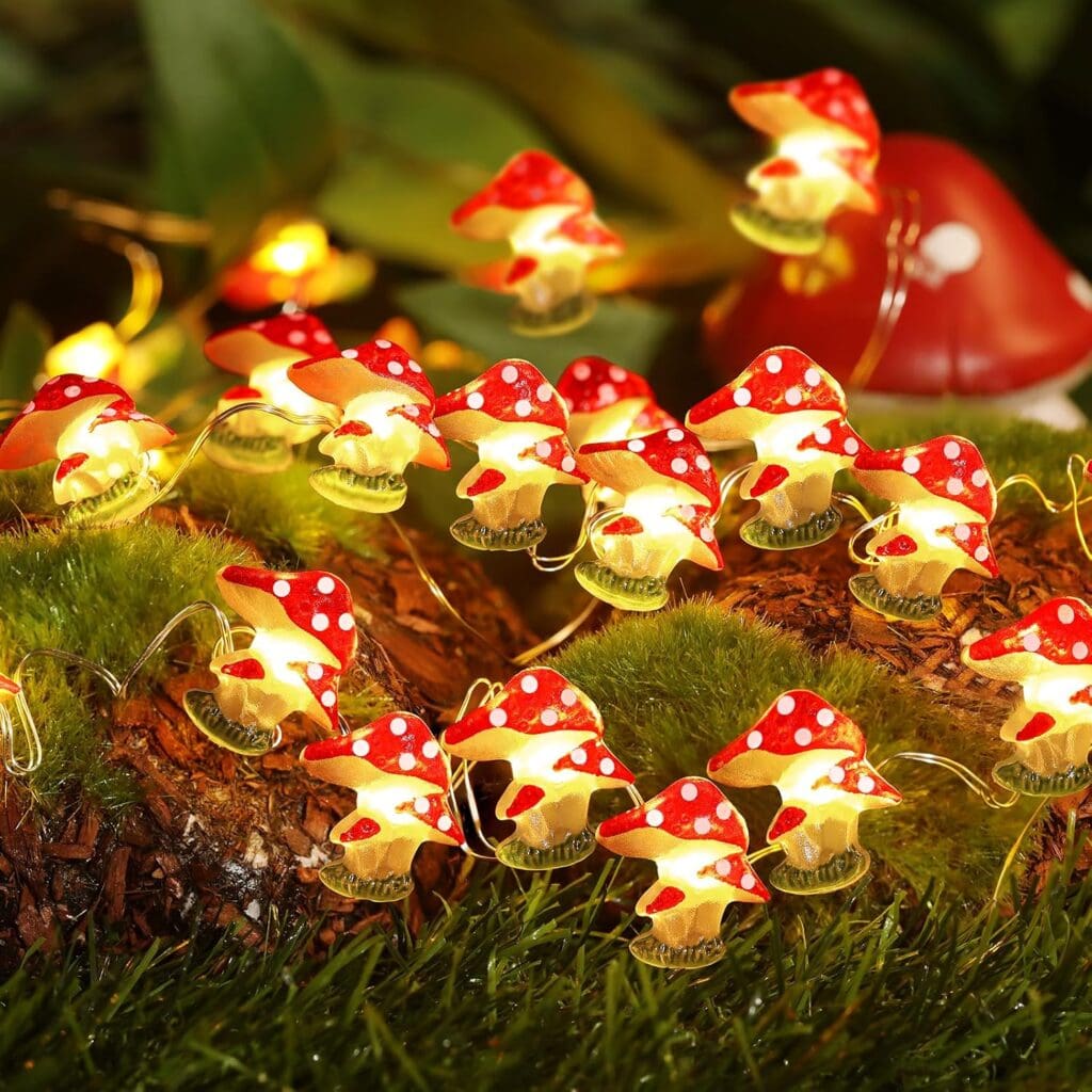 mushroom string lights